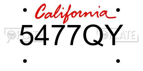 5477QY California License Plate