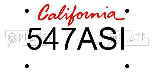 547ASI California License Plate