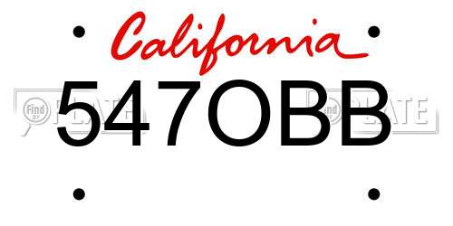 547OBB California License Plate