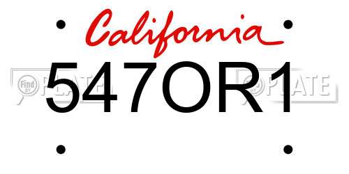 547OR1 California License Plate