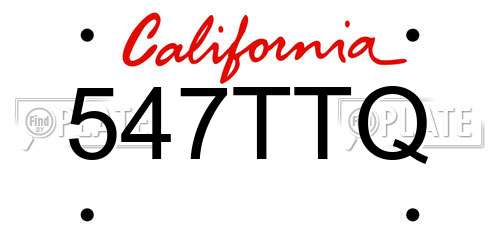 547TTQ California License Plate