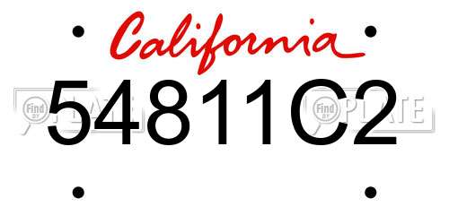 54811C2 California License Plate