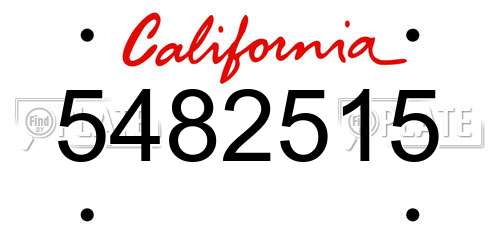 5482515 California License Plate