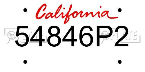 54846P2 California License Plate