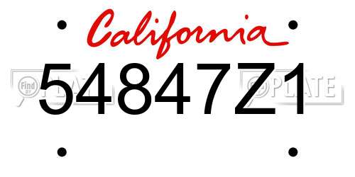 54847Z1 California License Plate
