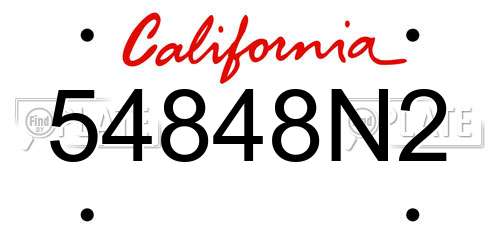 54848N2 California License Plate