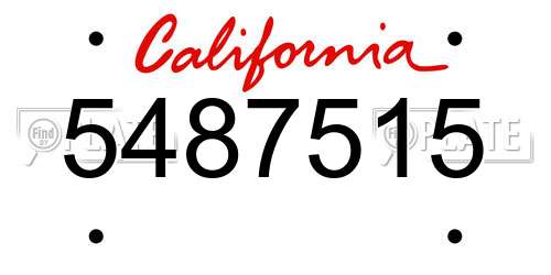 5487515 California License Plate