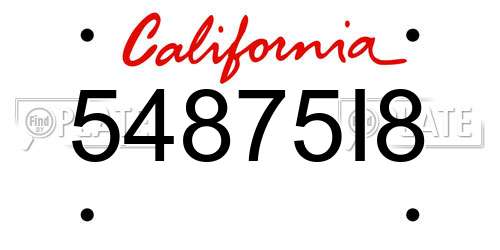 54875I8 California License Plate