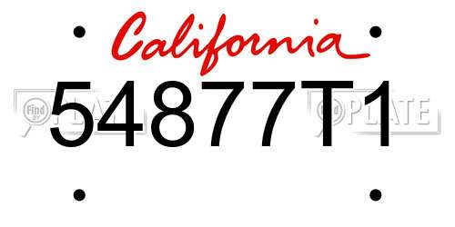 54877T1 California License Plate