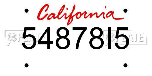 54878I5 California License Plate