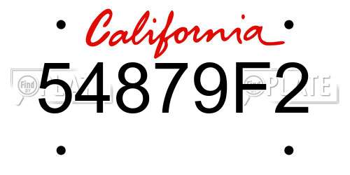 54879F2 California License Plate