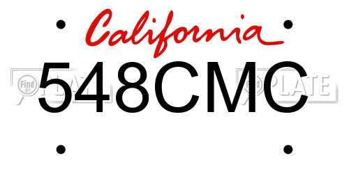 548CMC California License Plate