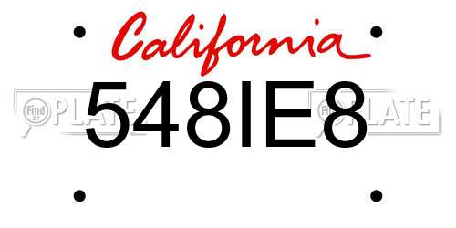 548IE8 California License Plate