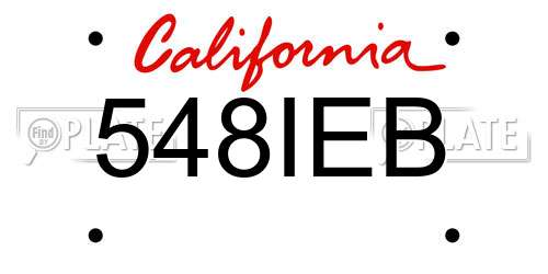 548IEB California License Plate