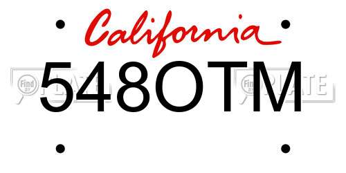 548OTM California License Plate