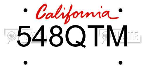 548QTM California License Plate