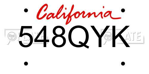 548QYK California License Plate