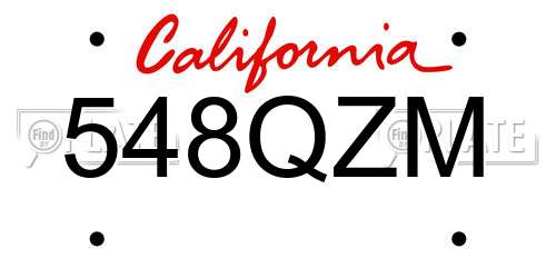 548QZM California License Plate