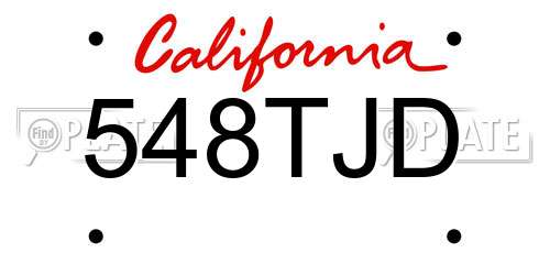 548TJD California License Plate
