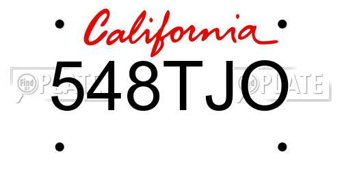 548TJO California License Plate