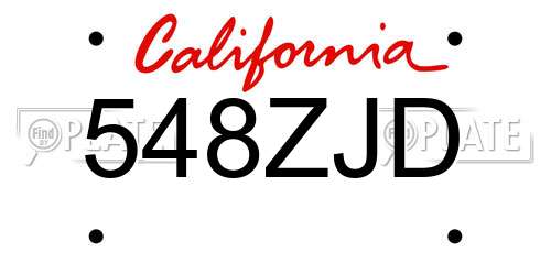 548ZJD California License Plate