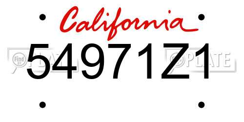 54971Z1 California License Plate