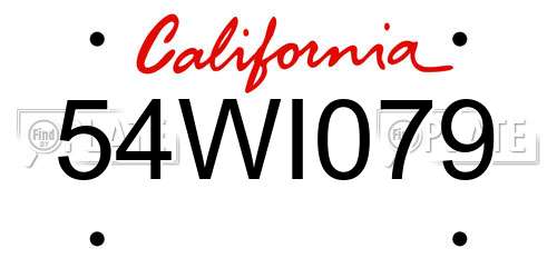 54WI079 California License Plate
