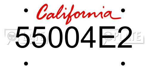 55004E2 California License Plate