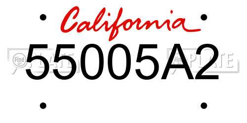 55005A2 California License Plate