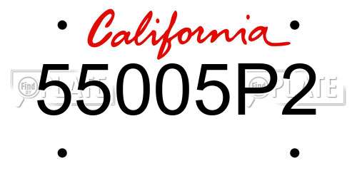 55005P2 California License Plate