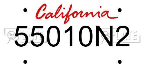 55010N2 California License Plate