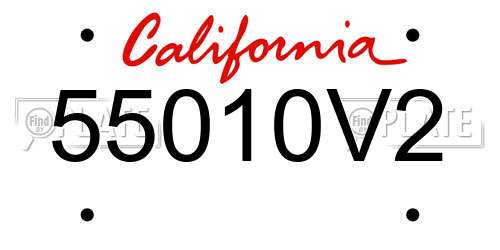 55010V2 California License Plate
