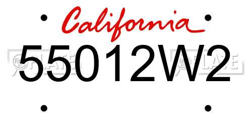 55012W2 California License Plate