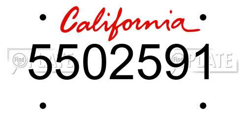 5502591 California License Plate