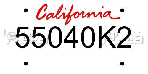 55040K2 California License Plate