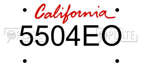 5504EO California License Plate