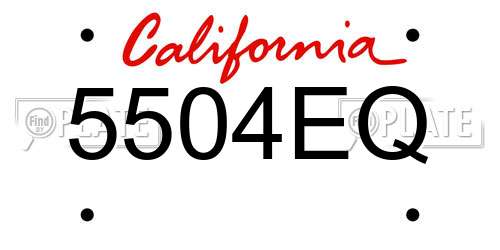 5504EQ California License Plate