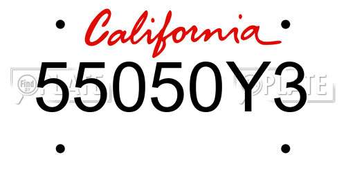 55050Y3 California License Plate