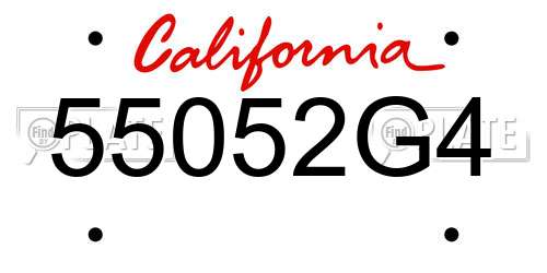 55052G4 California License Plate