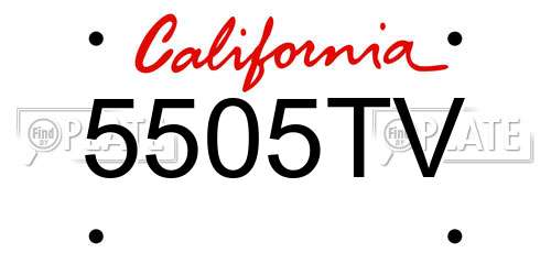5505TV California License Plate