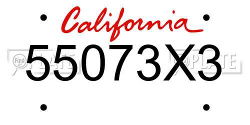 55073X3 California License Plate