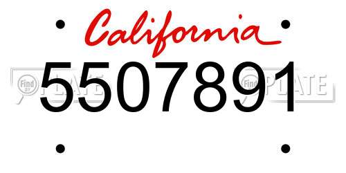 5507891 California License Plate