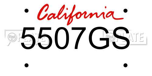 5507GS California License Plate