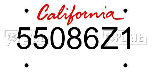 55086Z1 California License Plate
