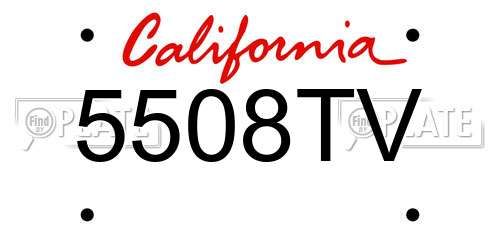 5508TV California License Plate