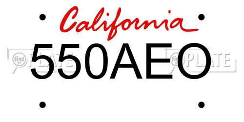 550AEO California License Plate