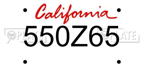 550Z65 California License Plate