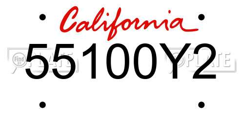 55100Y2 California License Plate