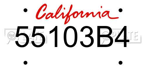 55103B4 California License Plate