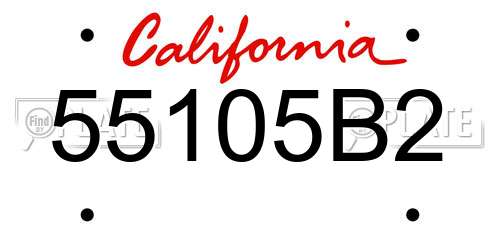 55105B2 California License Plate